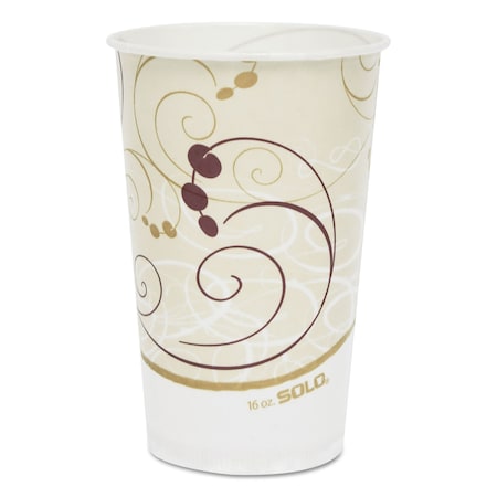 Dart Symphony Treated-Paper Cold Cups, 16 oz, White/Beige/Red, PK1000 RW16-J8000